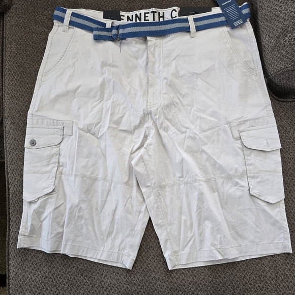 $79 Kenneth Cole NWT Tech Cargo Shorts Mens Sz 44 Belted Pockets Outdoor - Picture 2 of 14
